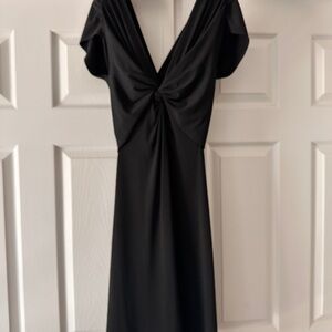 White House Black Market Black Twist-Knot Midi Dress